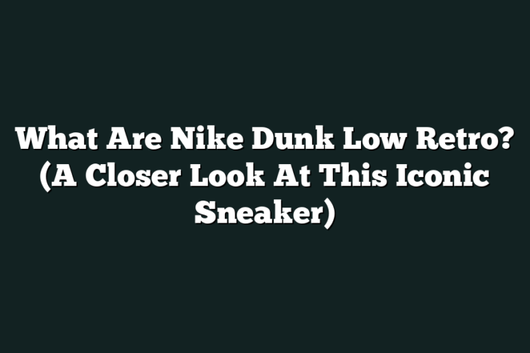 What Are Nike Dunk Low Retro? (A Closer Look At This Iconic Sneaker ...